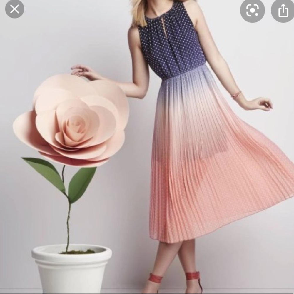 Maison Jules Ombre Polka Dot Dress knife pleat